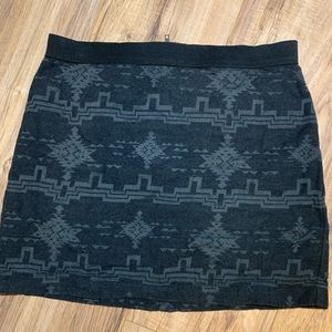 Black Aztec pattern mini skirt